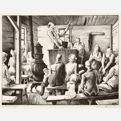 Thomas Hart Benton, The Meeting, 1941, Lithograph on paper