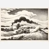 Thomas Hart Benton, Threshing, 1941, Lithograph on paper