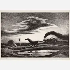 Thomas Hart Benton, The Race, 1942, Lithograph