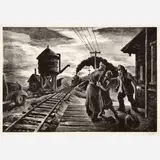Thomas Hart Benton, Morning Train, 1943, Lithograph on paper