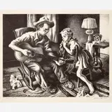 Thomas Hart Benton, The Music Lesson, 1943, Lithograph on paper