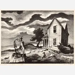 The Farmer's Daughter by Thomas Hart Benton, 1944, Lithograph on paper, sold Aug 2026