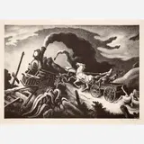 Thomas Hart Benton, Wreck of the Ol’ 97, 1944, Lithograph on paper