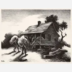 Thomas Hart Benton, Back from the Fields, 1945, Lithograph on paper