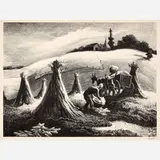 Thomas Hart Benton, Loading Corn, 1945, Lithograph on paper