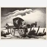 Thomas Hart Benton, Gateside Conversation, 1946, Lithograph on paper