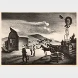 Thomas Hart Benton, The Corral, 1948, Lithograph on paper