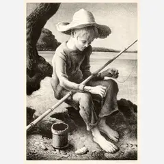 The Little Fisherman by Thomas Hart Benton, 1967, Lithograph on paper, sold Aug 2026
