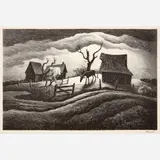 Thomas Hart Benton, Rainy Day, 1938, Lithograph