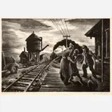 Thomas Hart Benton, Morning Train, 1943, Lithograph on paper