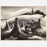 Thomas Hart Benton, Loading Corn, 1945, Lithograph