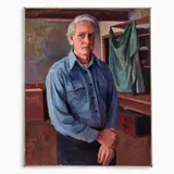 Wilbur Niewald, Self-Portrait (Half-Length with Workshirt), 1974, Oil on canvas