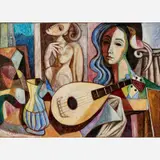 Antonio Diego Voci, Still Life with Mandoline, 1974, Oil on canvas