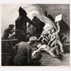 Thomas Hart Benton, Strike, 1933, Lithograph