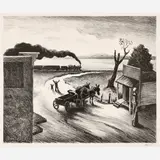 Edge of Town by Thomas Hart Benton, 1938, Lithograph, sold Feb 2026