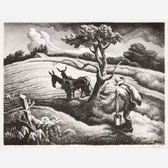 Approaching Storm by Thomas Hart Benton, 1938, Lithograph on paper, sold Feb 2026