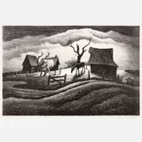 Rainy Day by Thomas Hart Benton, 1938, Lithograph, sold Feb 2026
