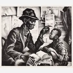 Instruction by Thomas Hart Benton, 1940, Lithograph on paper, sold Feb 2026