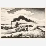 Threshing by Thomas Hart Benton, 1941, Lithograph on paper, sold Feb 2026