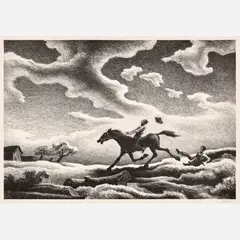 Spring Tryout by Thomas Hart Benton, 1943, Lithograph on paper, sold Feb 2026