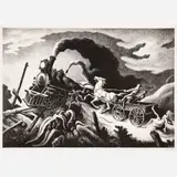 Wreck of the Ol’ 97 by Thomas Hart Benton, 1944, Lithograph on paper, sold Feb 2026