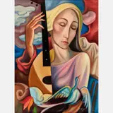 Antonio Diego Voci, Dreaming Woman, 1970, Oil on canvas