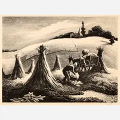 Loading Corn by Thomas Hart Benton, 1945, Lithograph on paper, sold Feb 2026