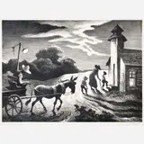 Prayer Meeting by Thomas Hart Benton, 1949, Lithograph on paper, sold Feb 2026