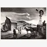The Corral by Thomas Hart Benton, 1948, Lithograph on paper, sold Feb 2026