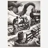 Ten Pound Hammer by Thomas Hart Benton, 1967, Lithograph on paper, sold Feb 2026
