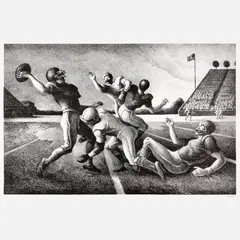 Forward Pass by Thomas Hart Benton, 1972, Lithograph, sold Feb 2026