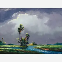 Storm Clouds over the Everglades by Harold Newton, Oil, sold Aug 2025