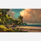 Harold Newton, Upshore Sunset, Oil