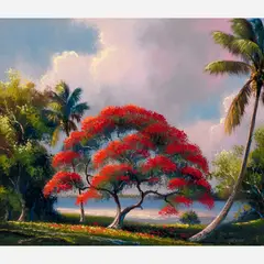 Harold Newton, Royal Poinciana, Oil on board