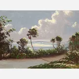 Harold Newton, Hibiscus on the River Road, Oil on canvas board