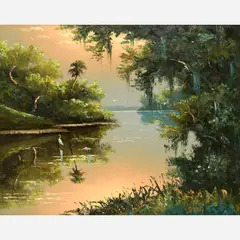 Sam Newton, South Fork at Twilight, Oil
