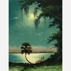 Sam Newton, Moonlight, St. Lucie, Oil