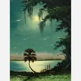 Sam Newton, Moonlight, St. Lucie, Oil