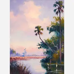 Riverbend by Harold Newton, Oil on board, sold Aug 2025