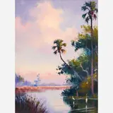 Harold Newton, Riverbend, Oil on board