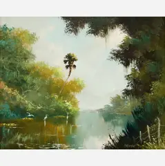 South Fork, St. Lucie by Harold Newton, Oil on Masonite, sold Aug 2025