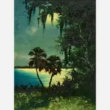 Harold Newton, Night Palms, Oil