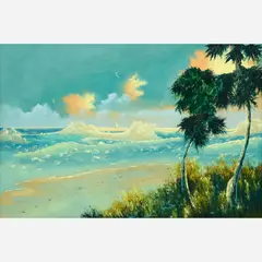 Johnny Daniels, Sailboat on Rough Seas, Oil on board
