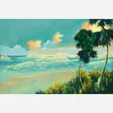 Johnny Daniels, Sailboat on Rough Seas, Oil on board