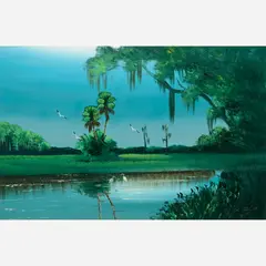 Al Black, River at Dusk, 1981, Oil
