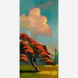 George Buckner and Ellis Buckner, Royal Poinciana, Evening, Oil