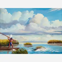 John Durham, Lake Okeechobee, 1830 Creek "Seminole", 2001, Oil on canvas