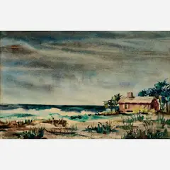 Reynolds Beal, Cottage by the Ocean, 1941, Watercolor and gouache on paper
