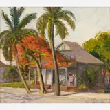 Hildegaard Hume Hamilton, Untitled (Poinciana and Palms), Oil on canvas