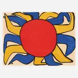 Alexander Calder, Sun (frontispiece from Our Unfinished Revolution), 1976, Color lithograph